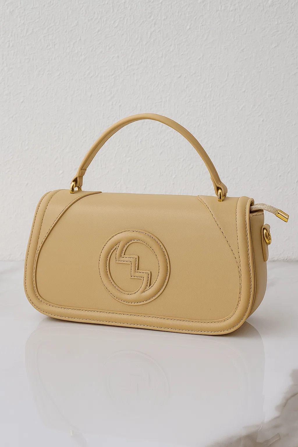 Textured Top-Handle Shoulder Bag