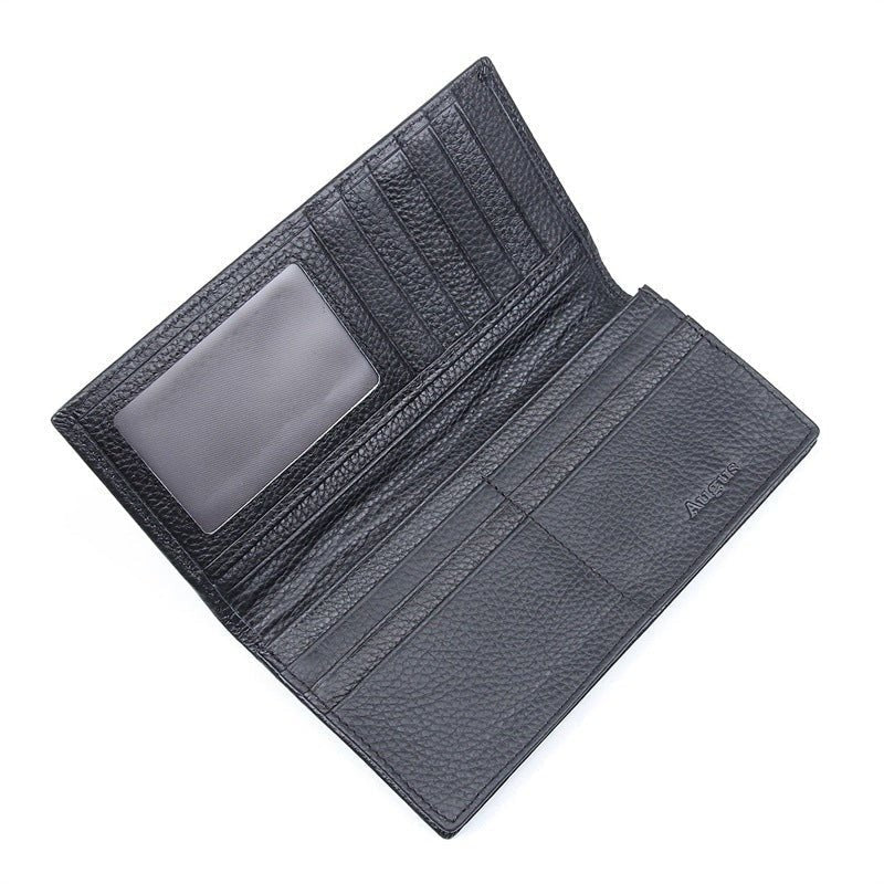 Men's Handmade Sheepskin Retro Long Wallet